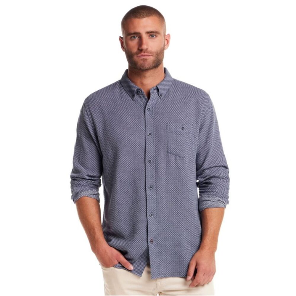 Weatherproof Mens Geometric Dobby Button Up Shirt, NWT